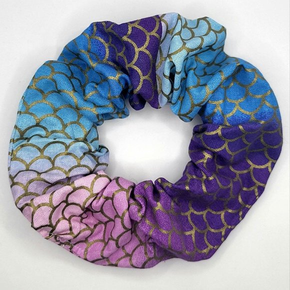Mermaid Wide Elastic Scrunchie Anti Crease Extra Hold - Picture 1 of 2